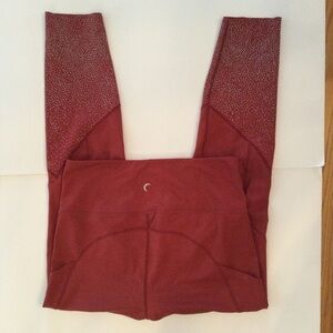 Zyia Active Wear Woman’s Leggings Red/Rust Color With Pockets Size 8-10